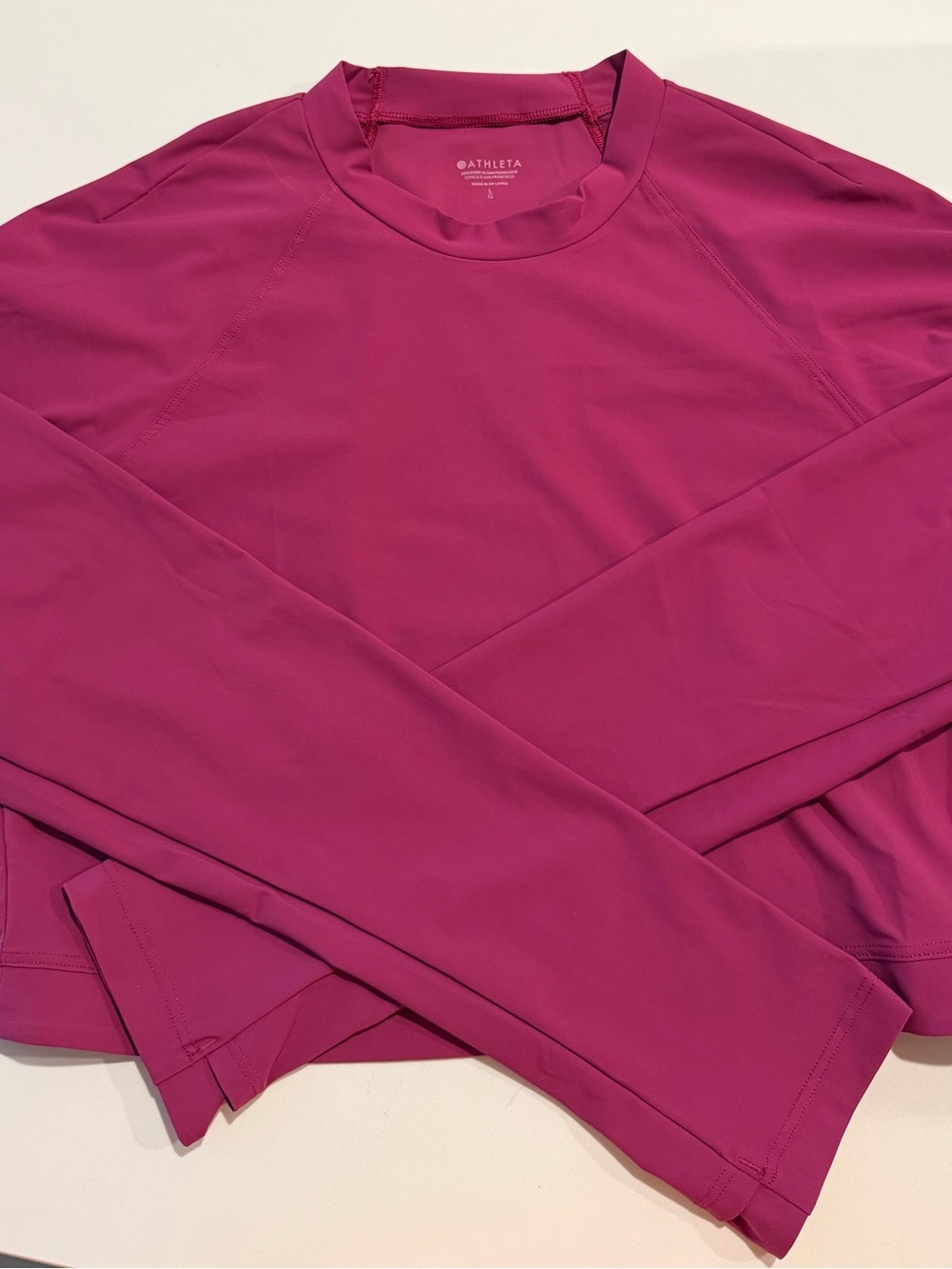 Athleta Women's Long Sleeve Crew Top - Fuchsia
